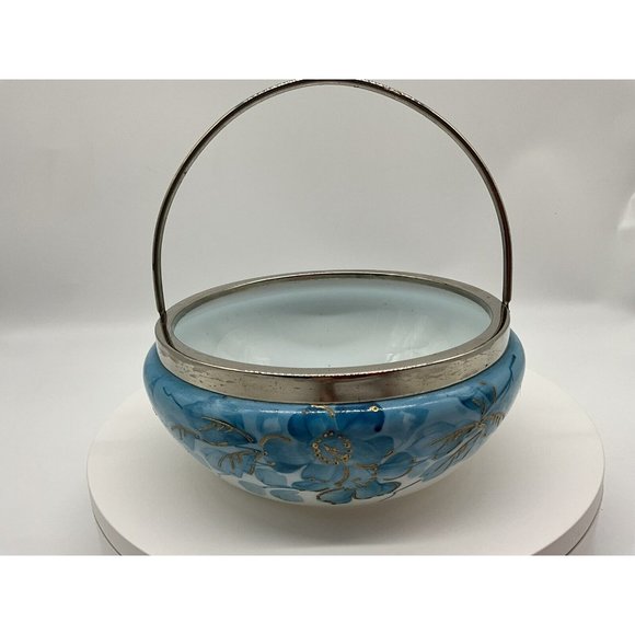 Hand Painted Satin Glass Bon Bon Dish - Picture 5 of 16